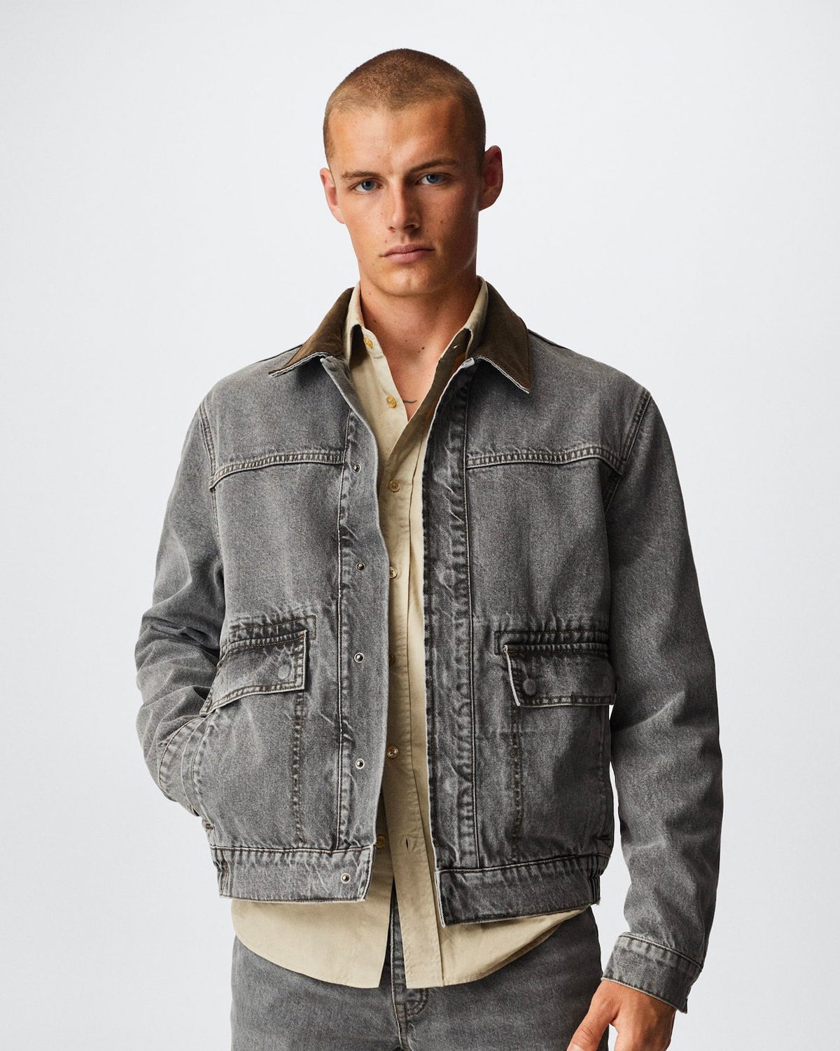 Collar denim jacket - Image 2